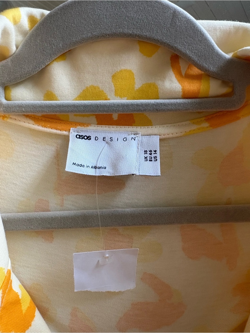 NWT ASOS Yellow Tea Floral Button-Front Midi Dress fits a size M - Picture 4 of 6